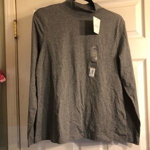 Long sleeve gray mock turtleneck large Petite